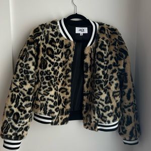 Jack by BBdakota leopard bomber jacket size M
